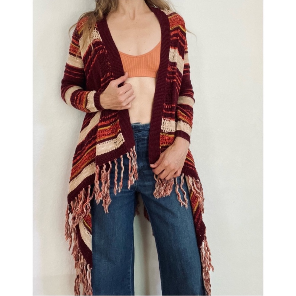 Lucky Brand Boho Cardigan Duster Fringe